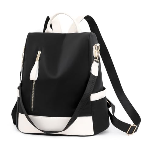 QZLNONTK Modische Damen-Schultertasche mit großem Fassungsvermögen | Diebstahlsicherer, lässiger Doppelrucksack for die Reise(Black) von QZLNONTK