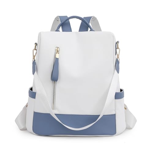 QZLNONTK Modische Damen-Schultertasche mit großem Fassungsvermögen | Diebstahlsicherer, lässiger Doppelrucksack for die Reise(Blue) von QZLNONTK
