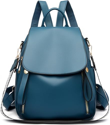 QZLNONTK Modische Damen-Umhängetasche – Diebstahlsicherer Reiserucksack aus weichem Leder for Damen – Outdoor-Tasche mit großem Fassungsvermögen(Blue) von QZLNONTK