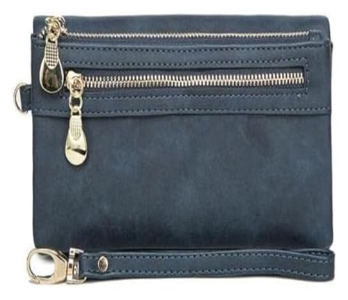 QZLNONTK Stylish Women's Leather Wallet - Large Capacity Credit Card Holder Clutch with Hasp & Zipper Closure(Blu) von QZLNONTK