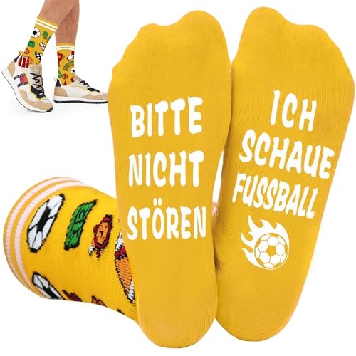 Geschenke für Männer Fußball Socken mit Spruch Bitte Nicht Stören Ich Schaue Fussball Socken Valentinstag Geburtstag Geschenk für ihn Weihnachtsgeschenke für Männer Teenager Jungen Fussballfan Lustig von QZOSZ