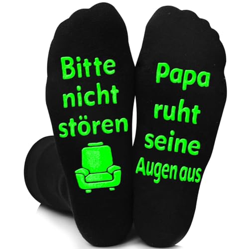 Papa Geschenk Geburtstag Vatertag, Geschenk für Papa zum Geburtstag Socken Bitte nicht stören Papa ruht seine Augen aus Geschenke für Männer, Geburtstagsgeschenk Vatertagsgeschenk für Papa Lustige von QZOSZ