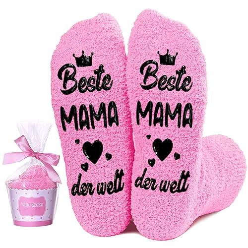 Geschenke für Mama zum Geburtstag Muttertag Socken, Beste Mama Geschenk Socken mit Spruch Muttertagsgeschenk Geburtstagsgeschenk für Mama Mutter, Lustige Weihnachtsgeschenke für Frauen Kleinigkeit von QZOSZ