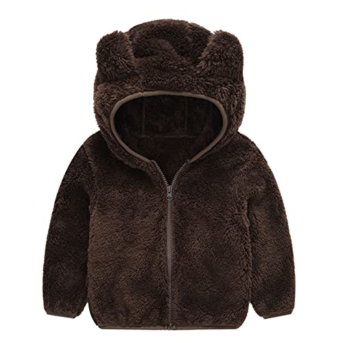 QZQZ Plüschjacke Kinder Mädchen Jungen Mit Kapuze Winter Warme Fleecejacken Baby Fleece Oberbekleidung Reißverschluss Fleecemäntel Jacke Outwear Winterjacke Parka Jacke Steppjacke von QZQZ