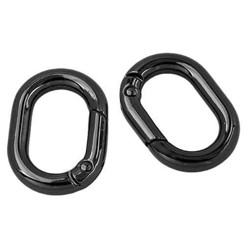 2 PCs Multifunktionelle Ovale Ringe Schnallen Schnalle Metall Federschlüsselringe Oval Rings Schnappschaltklatschen Für Geldbörsen Keychain von Qaonsciug