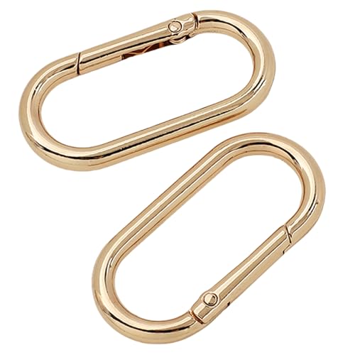 2 PCs Multifunktionelle Ovale Ringe Schnallen Schnalle Metall Federschlüsselringe Oval Rings Schnappschaltklatschen Für Geldbörsen Keychain von Qaonsciug