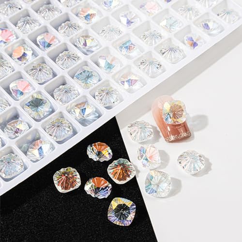 20 Pcs Spitze Nagel Strasssteine ​​Nagel Edelstein 3d Nagelbrand Nagelkristalle Herz Rechteckige Strasssteine ​​Diamant Für Frauen von Qaonsciug