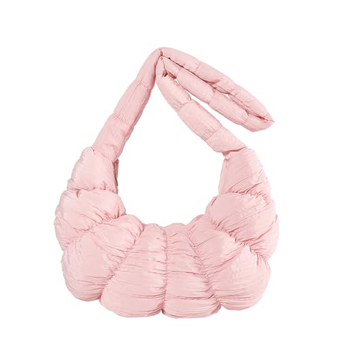 2024 Plissee Wolke Tasche Einfarbig Schulter Taschen Für Frauen Mädchen Große Kapazität Geraffte Knödel Taschen von Qaonsciug