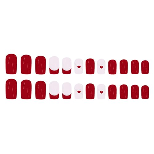 24 Stück Nägel Zum Aufdrücken Quadratisch Kleber Auf Den Nägeln Französische Kunstnägel Designs Falsche Nägel Künstliche Nägel Geschenke Für Frauen Und Mädchen von Qaonsciug