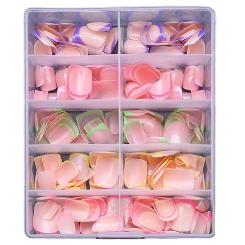 240 Stück Kurze Künstliche Nägel Mit Französischer Spitze Zum Aufkleben Auf Den Nägeln Vollständige Abdeckung Mehrfarbige Nägel Zum Aufdrücken Für Frauen Und Mädchen von Qaonsciug