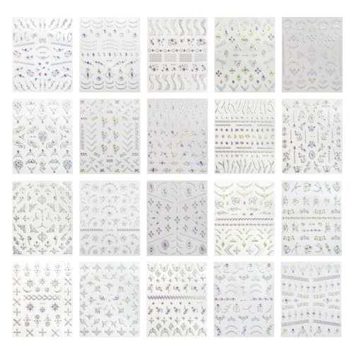 3D Geprägte Nagelkunst Aufkleber Bunte Blumen Nagelaufkleber Selbstklebende Nageldesign Aufkleber Für Nagelkunst Dekorationen von Qaonsciug