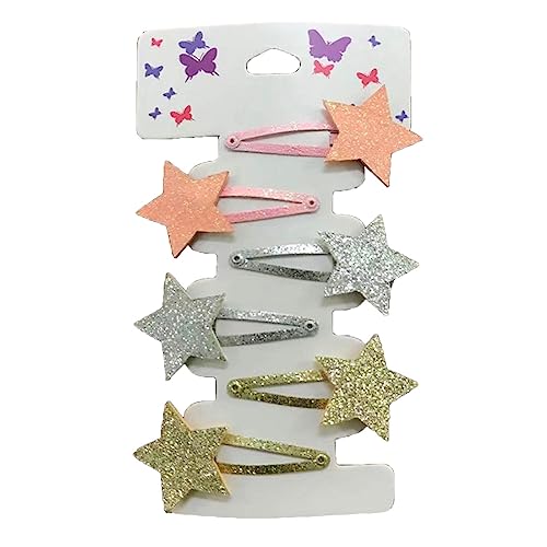 6 Stück/Set Haarklammern, kleine Clips, Haar-Accessoires, Stern-Haarnadeln, Haarspangen für Mädchen, Kinder, Kleinkinder, kleine Kopfbedeckung, Baby-Mädchen-Haarschmuck von Qaonsciug