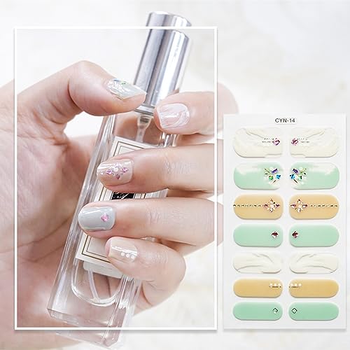 Modische Florale Nagelfolien 14 Tipps Für Frauen Nageldekoration Nagel Maniküre Kunst Patches Vollständige Abdeckung Nagellack Aufkleber von Qaonsciug