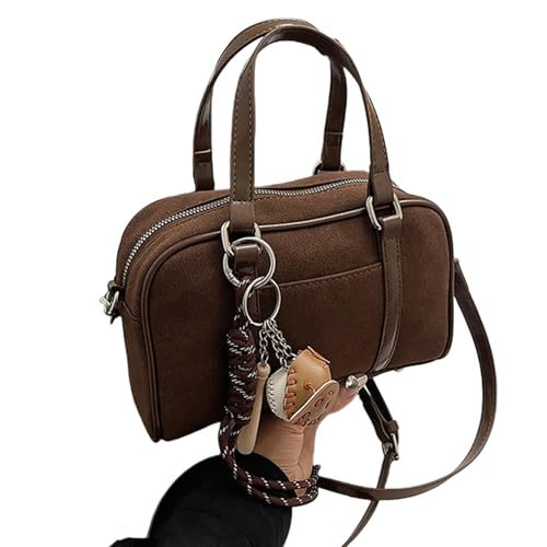 Modische Umhängetasche Vintage Wildleder Look Mit Verstellbarem Riemen Und Der Oberseite Für Freizeit Und Reisen von Qaonsciug