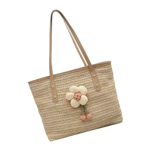 Qaonsciug Frauen Achselhöhle Mit Zipper Mode Strandtasche Stylische Handtasche Stroh Schulter Urlaub Große Kapazität Frauen Strandstrohurlaub Große Kapazität Schulter Modehandtasche von Qaonsciug