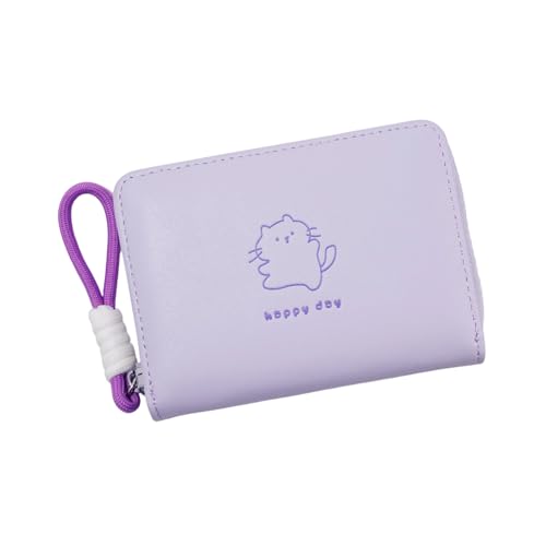Qaonsciug Frauen Kurzeinkaufsbilanz Mit Kartenhalter Brieftasche PU Leder Münzkatzen Großer Kapazität Änderung Für Tägliche Schöne Katzen Große Kapazität Kurzer Geldbörse Mit Kartenhalter PU Leder von Qaonsciug