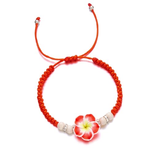 Qaonsciug Hawaiian Styles Blumenarmband Handgefertigtes Strand Schmuck Verstellbar Geflochten von Qaonsciug