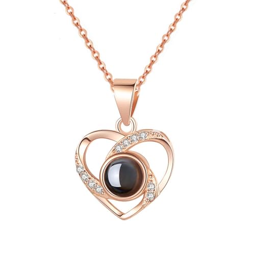 Qaonsciug Heart Pendellan Halskette Projekte Kette Edelstahlschmuck Für Feierlichkeiten Und Präsentieren Liebesprojektion Halskette von Qaonsciug