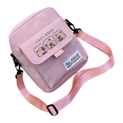 Qaonsciug Mode Tierische Charakter Umhängetasche Weiche Polyester Kinder Crossbody Taschen Reisezahntasche Für Den Täglichen Gebrauch Polyester Capybara Tasche von Qaonsciug