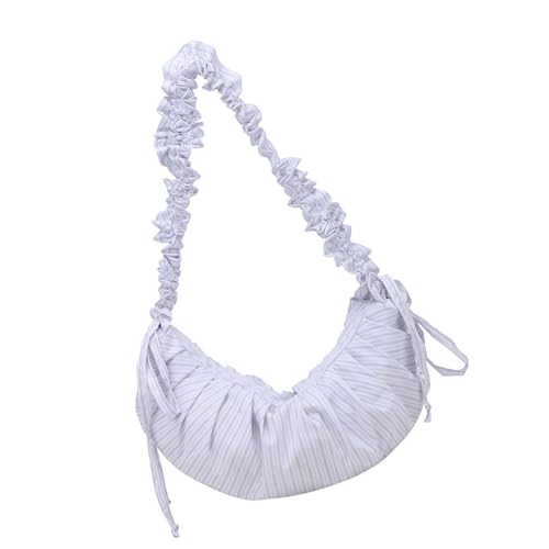 Qaonsciug Praktische Nylon Umhängetasche Für Frauen Moderner Crossbody Satchel Geldbörse Gestreifte Kordelzugbeutel Mit Verstellbarer Riemen Umhängetasche Für Studenten von Qaonsciug