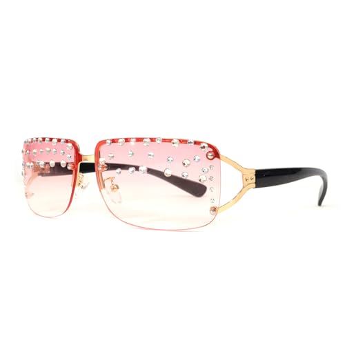 Qaonsciug Stilvolle Hip Hop Sonnenbrille Foto Requisiten Metall Randless Trendsetters Hip Hop Sonnenbrille Requisiten von Qaonsciug