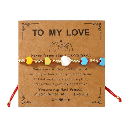 Qaonsciug Stylish Heart Charme Armband Schwarz Hämatit Perlen Armreif Modisches Armband Verstellbar von Qaonsciug