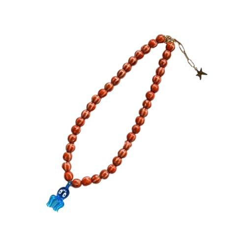 Qaonsciug Tierförmige Glas Halskette Lebendige Farbe Keramikperlen Neckketten Stylische Schmuck Geschenk Für Geburtstage Jubiläen Handgefertigte Schlüsselbeinkette von Qaonsciug