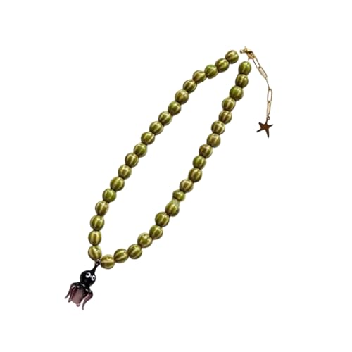 Qaonsciug Tierförmige Glas Halskette Lebendige Farbe Keramikperlen Neckketten Stylische Schmuck Geschenk Für Geburtstage Jubiläen Handgefertigte Schlüsselbeinkette von Qaonsciug