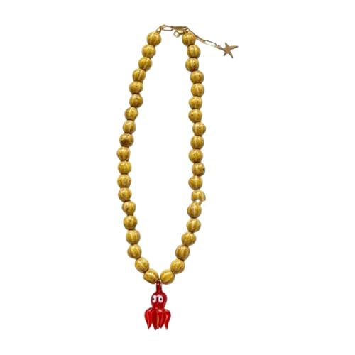 Qaonsciug Tierförmige Glas Halskette Lebendige Farbe Keramikperlen Neckketten Stylische Schmuck Geschenk Für Geburtstage Jubiläen Handgefertigte Schlüsselbeinkette von Qaonsciug