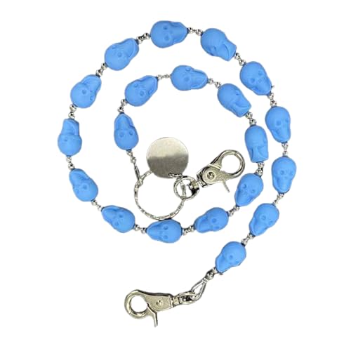 Retro Styles Blaues Acryl Schädelhosenkette Für Männer Und Frauen Modische Metallaccessoires Hip Hop Punkschlüsselbund von Qaonsciug