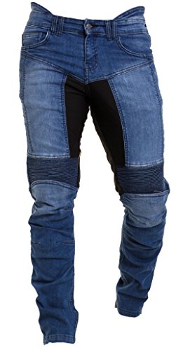 Qaswa Herren Motorradhose Jeans Motorrad Hose Motorradrüstung Schutzauskleidung Motorcycle Biker Pants, Blau, 32W / 34L von Qaswa