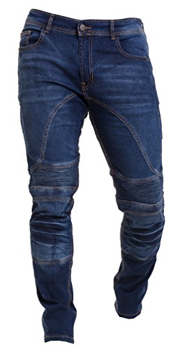 Qaswa Herren Motorradhose Jeans Motorrad Hose Motorradrüstung Schutzauskleidung Motorcycle Biker Pants, Blue, 32W / 30L von Qaswa