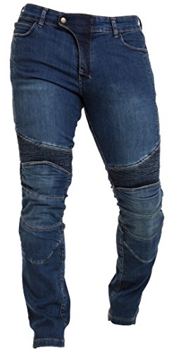 Qaswa Herren Motorradhose Jeans Motorrad Hose Motorradrüstung Schutzauskleidung Motorcycle Biker Pants, Blue, 36W / 34L von Qaswa