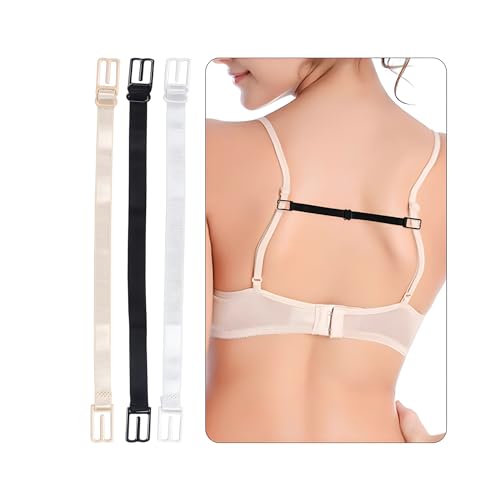 3 Stück BH Träger Halter Clip Damen Verstellbarer BH Clips für Den Rücken Rutschfester Elastischer BH Träger Clip für Frauen Laufen Klettern Training von Qaziuy