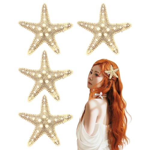 4 Stück Seestern Haarspangen, Strand Seestern Haarnadel Meerjungfrau Haarschmuck Meerjungfrau Accessoires Damen 4 Stück Seestern Haarspangen, Strand Seestern Haarnadel Meerjungfrau Haarschmuck Meerjungfrau Accessoires Damen von Qaziuy