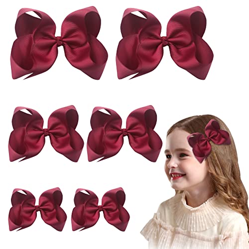 6 Stück Schleife Haarspange Mädchen Haarschleife Rote Schleife Haarnadel Haarschmuck für Mädchen Kleinkind Kinder Teenager von Qaziuy