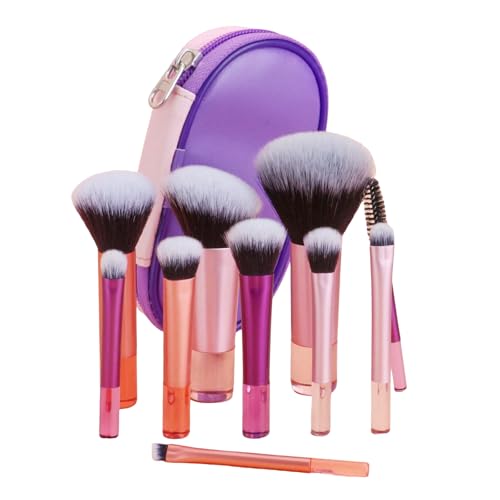 10pcs Reise Make Up Bürstenset Mit Aufbewahrungskoffer Tragbarer Kosmetikbürsten Pulver Puff Für Gesicht Lidschatten Professioneller Maskenbildner Set von Qcbuegof