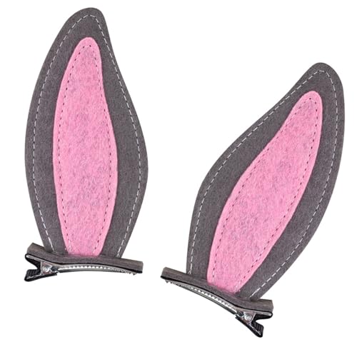 2 Stück Hasen-Haarspangen für Mädchen und Frauen, Filz-Haarnadel, bequem zu tragen, Mutter-Tochter, passendes Zubehör, sicherer Halt für aktive Kleidung von Qcbuegof