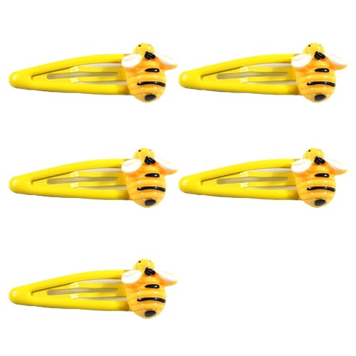 5 Stück ausgefallene Bienen Haarspangen Mädchen Haar-Accessoires sicher Multi-Farbe Haarnadeln für Kinder täglichen Gebrauch Bienen Cartoon Themen-Ornamente von Qcbuegof