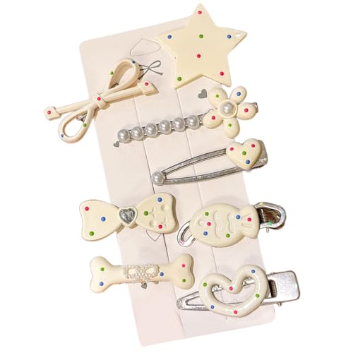 8 Stück modische Haarspangen in Sternform mit Entenschnabel und sicherem Halt für Damen und Mädchen Haarspangen Set von Qcbuegof