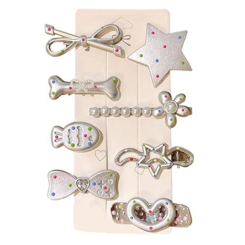 8 Stück modische Haarspangen in Sternform mit Entenschnabel und sicherem Halt für Damen und Mädchen Haarspangen Set von Qcbuegof