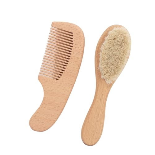 Babyhaarpinsel Und Kamm Set Baby Haare Kamm Weiche Ziegenborsten Wiegen Crade Caps Pinsel Holzbaby Haare Pinsel Jungen Baby Haarbürste Mit Weichen Ziegenborsten von Qcbuegof
