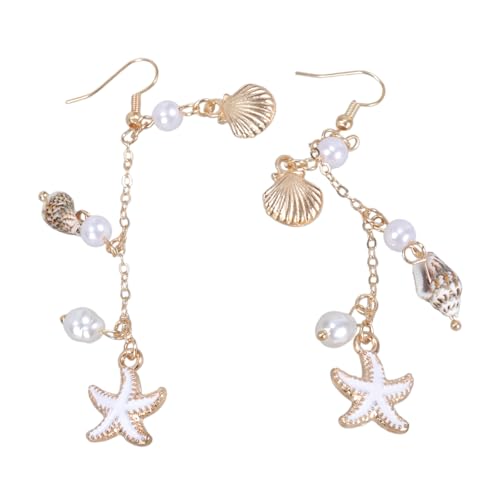 Elegante Conch Shell Hangle Ohrringe Für Frauen Tragbar Bequemer Legierungsschmuck Mit Metallic Finish Beach Accessoires Handgefertigt Böhmenschämische Schalen Ohrringe von Qcbuegof