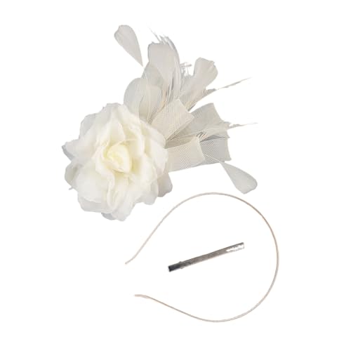 Elegante Feder-Fascinator-Kopfbedeckung für Erwachsene weiche Kopfbedeckung ideal für Vintage-Mottoparty Mode Styling Elastisch Feder Haarband von Qcbuegof