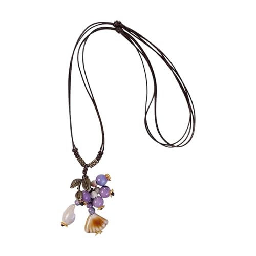 Elegante Halskette aus Keramik in Blattform mit strukturierten Details robuste Materialien verstellbare Kette Schmuck Geschenke für Frauen einzigartige Kleider Schmuck mit Anhänger von der Natur von Qcbuegof