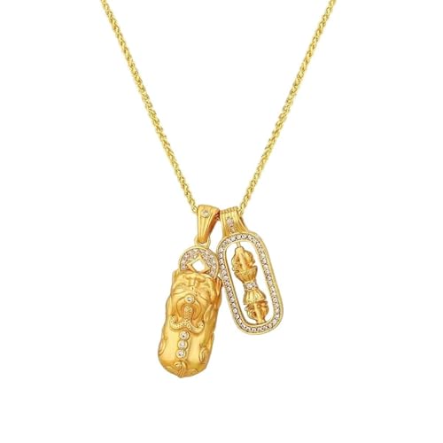 Elegante Halskette mit Glücksbringer für den Hals, moderne Halskette für verschiedene Anlässe mit buddhistischem Symbol aus Legierung von Qcbuegof