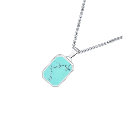 Elegante Halskette mit rechteckigem Anhänger Einzigartiger Schmuck verstellbarer Hals Halskette geeignet für modische Frauen geometrisches Geschenk Männer Accessoire, Einheitsgröße, wie beschrieben von Qcbuegof