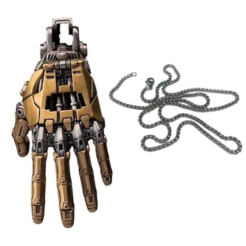 Futuristische Mechanische Hand Kupfer Halskette Movable Finger Joints Robot Hand Charm Schmuck Handwerk Herren Damen Mechanische Hand Halskette, Einheitsgröße, wie beschrieben, wie beschrieben von Qcbuegof
