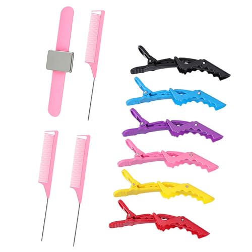 Haarbraune Werkzeug Magnetstift Armband Ratte Schwanz Kamm Schnitt Haare Weite Zähne Haarklammern Für Haarflecht Maker Armband Für Friseur Kämme Haarclips Armband Pin Kissen von Qcbuegof