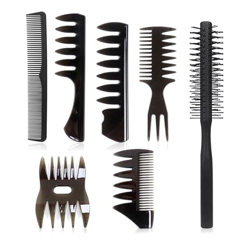Herren Haarstylingkämme Und Pinsel Set Wide Zahnkamm Textur Quiff Round Entspannungsgeschenke Herren Haarstyling Kämme Und Set von Qcbuegof